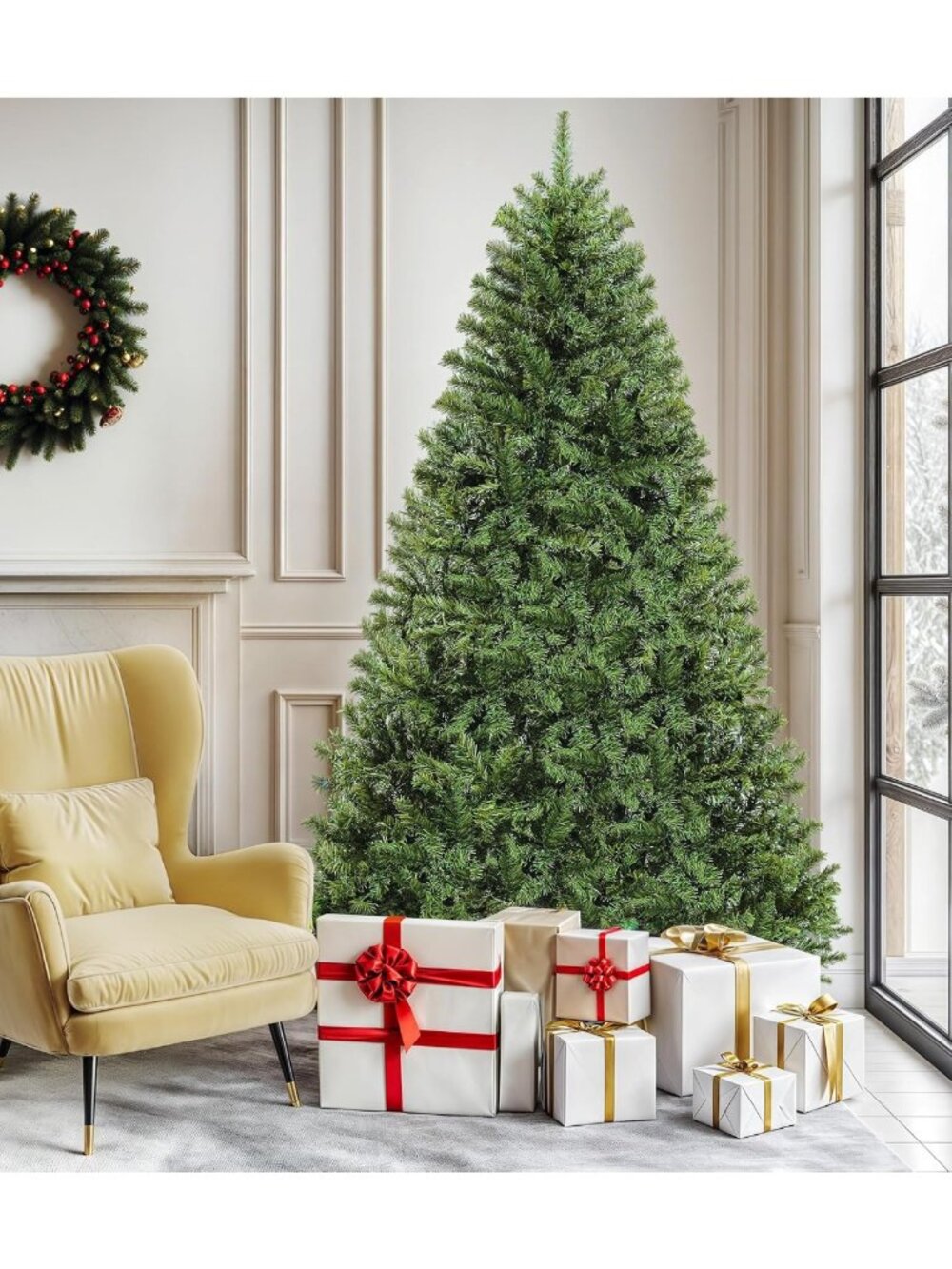 6ft Green Spruce Artificial Christmas Tree, 880 Tips, Lush Holiday Decor